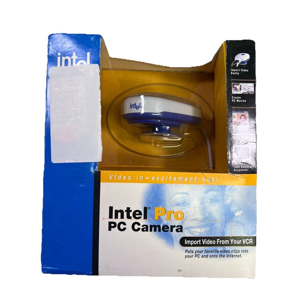 Intel Pro PC Camera USB Webcam 30fps 640x480 Built-in Microphone Snapshot Button